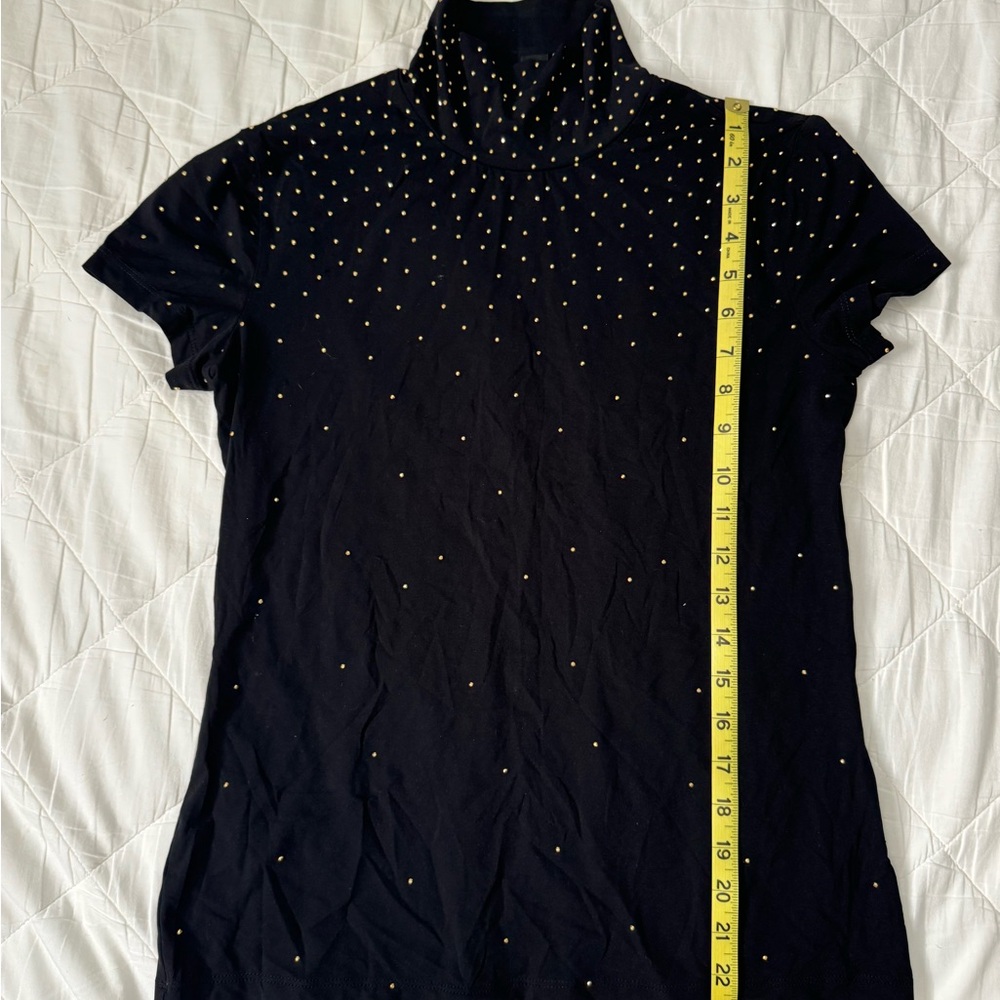 St. John Black and White Fitted Polo T-Shirt